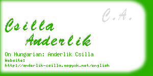 csilla anderlik business card